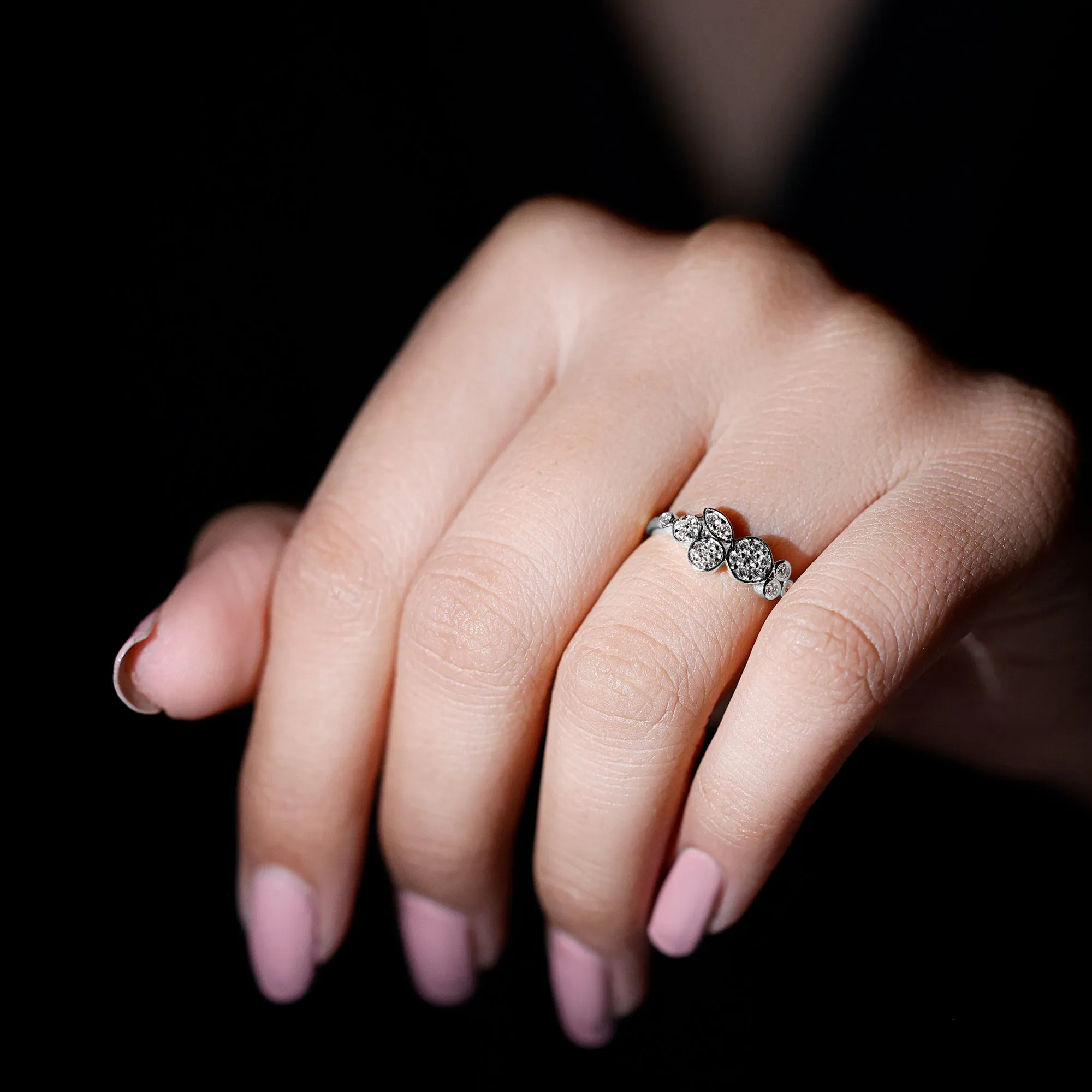 1/4 CT Illusion Set Round Diamond Cluster Engagement Ring
