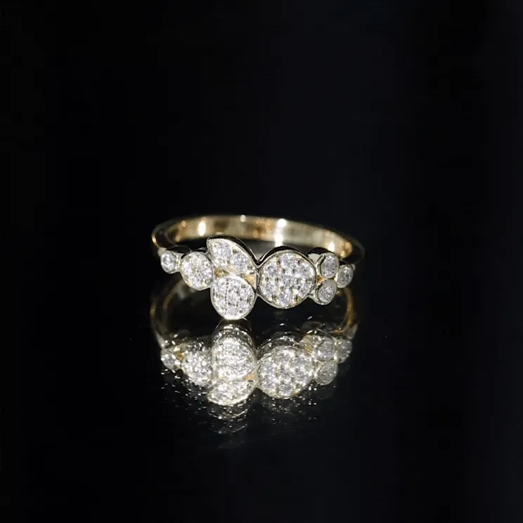 1/4 CT Illusion Set Round Diamond Cluster Engagement Ring