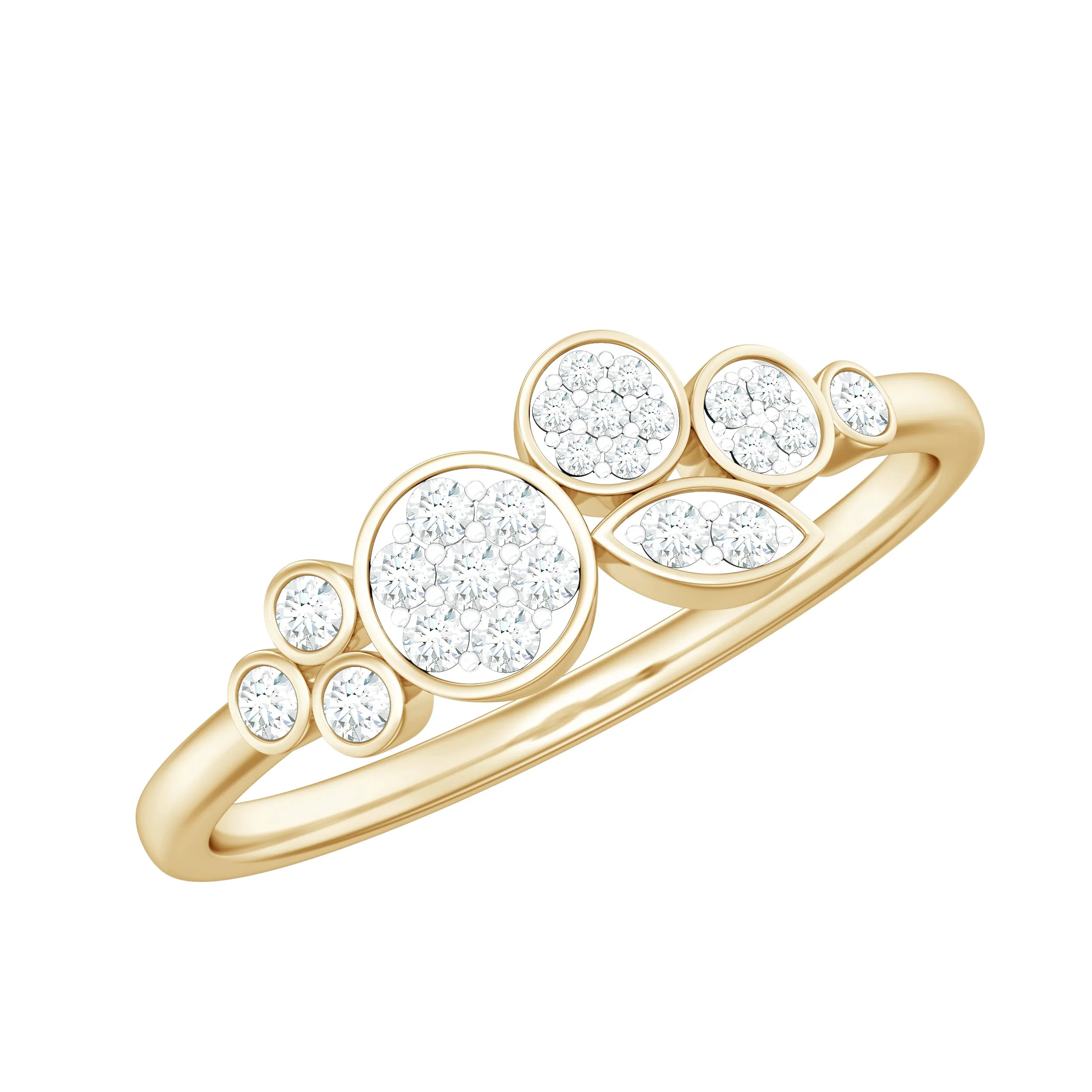 1/4 CT Illusion Set Round Diamond Cluster Engagement Ring