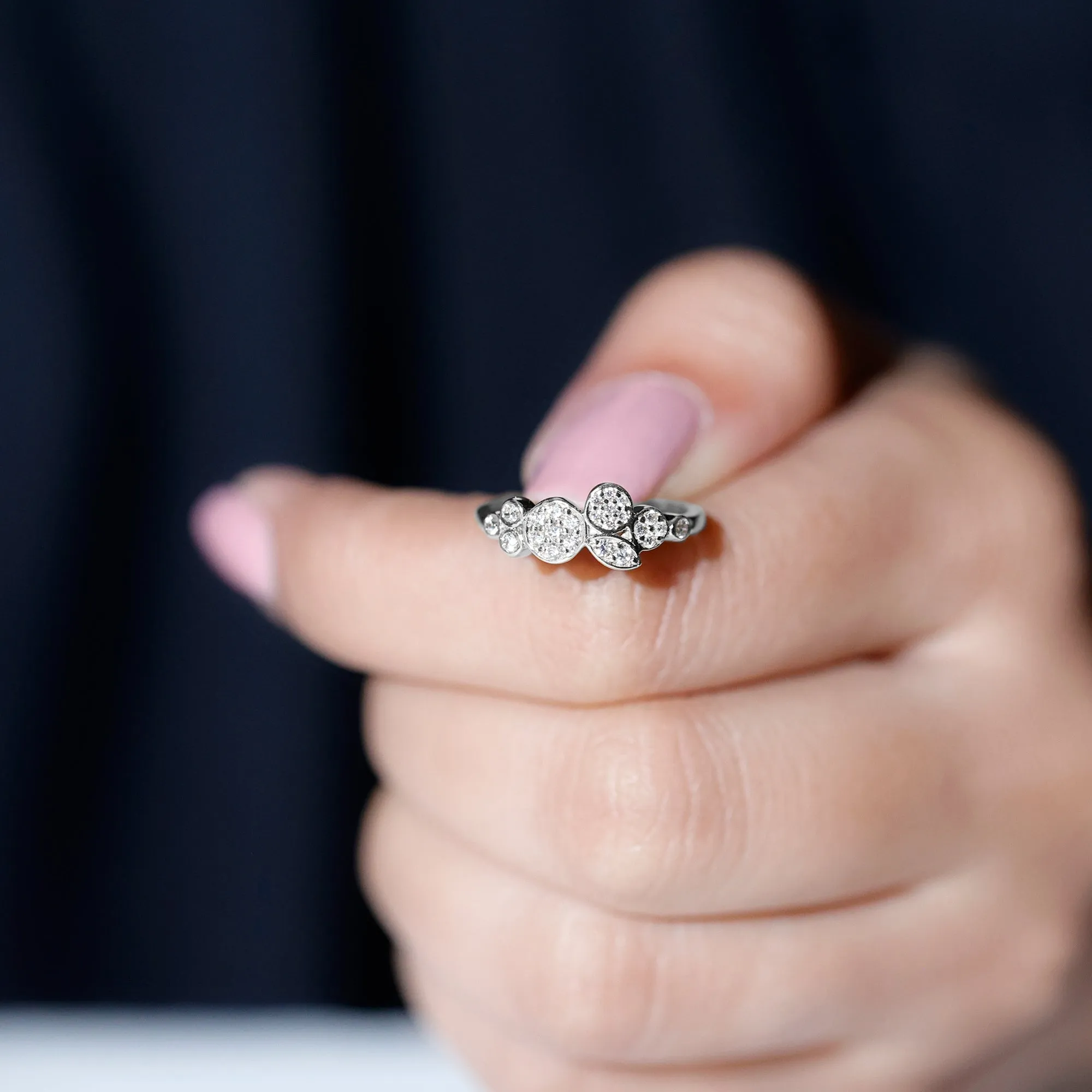 1/4 CT Illusion Set Round Diamond Cluster Engagement Ring