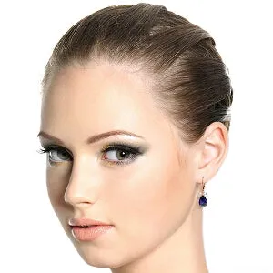14K Solid Rose Gold Leverback Earrings Sapphire & Rose Topaz Certified
