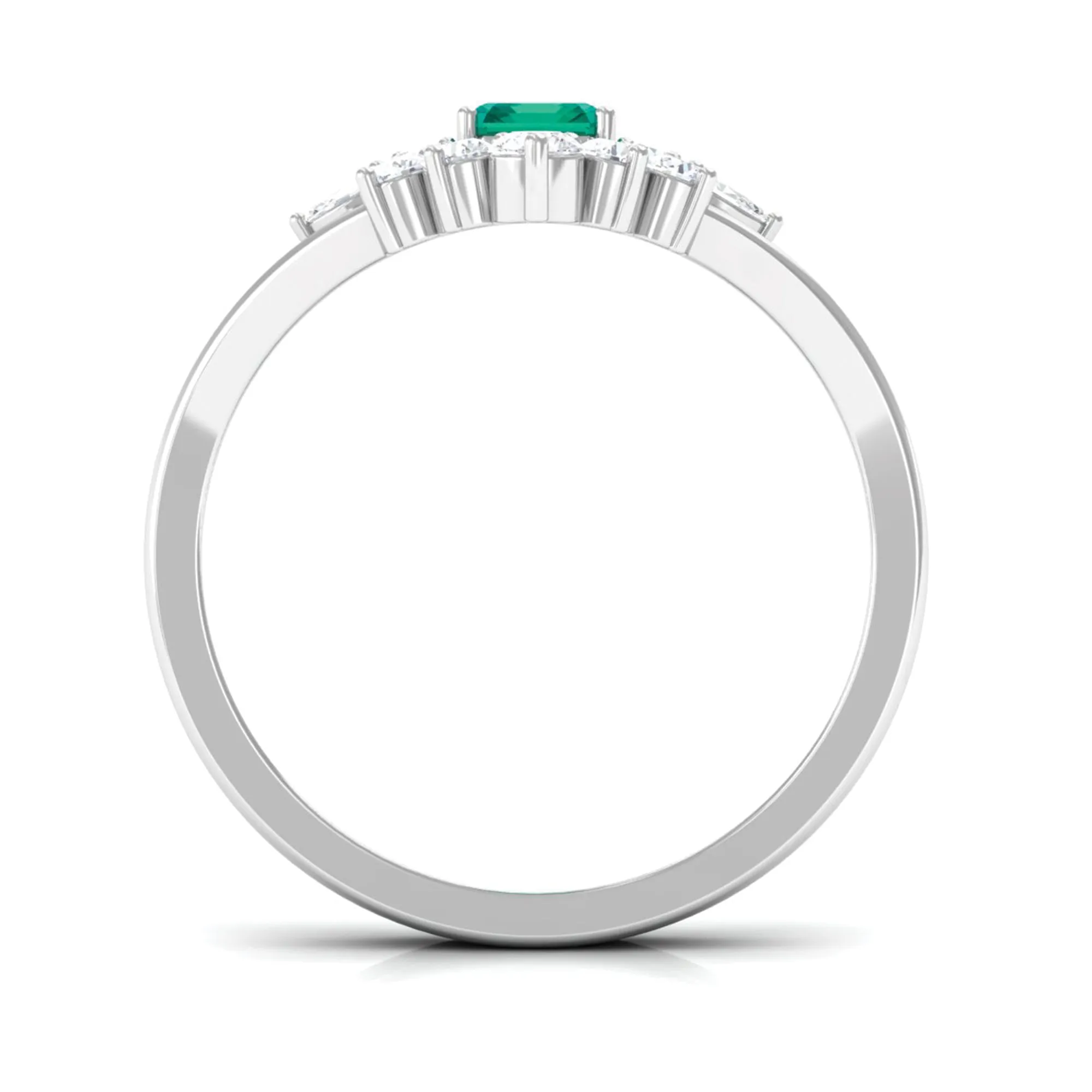 1.5 CT Certified Emerald and Diamond Designer Wedding Ring Set