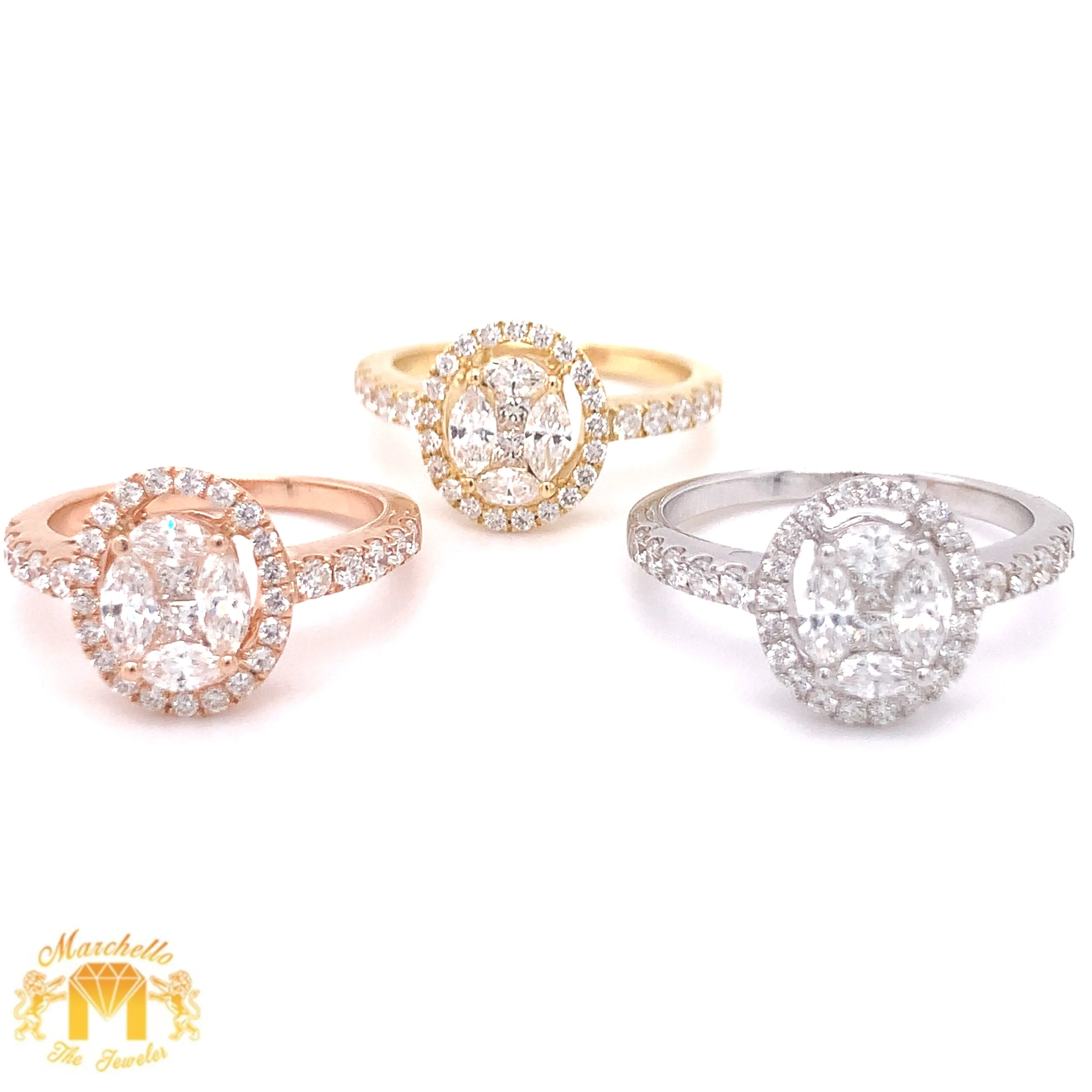 18k Gold and Diamond Oval-shaped Engagement Ring with a Halo