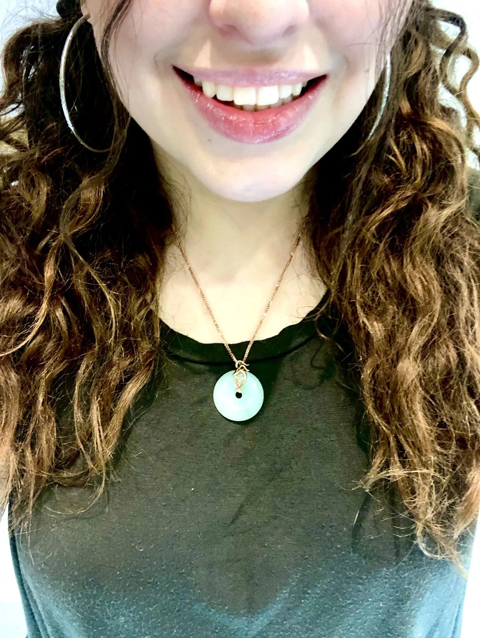 18k Rose Gold Genuine Jadeite Horoscope Constellation (Capricorn) Necklace Pendant with Ruby