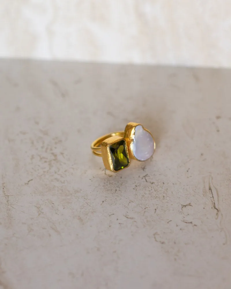 2-STONE Open Ring