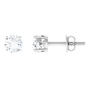 3/4 CT Cubic Zirconia Solitaire Stud Earrings