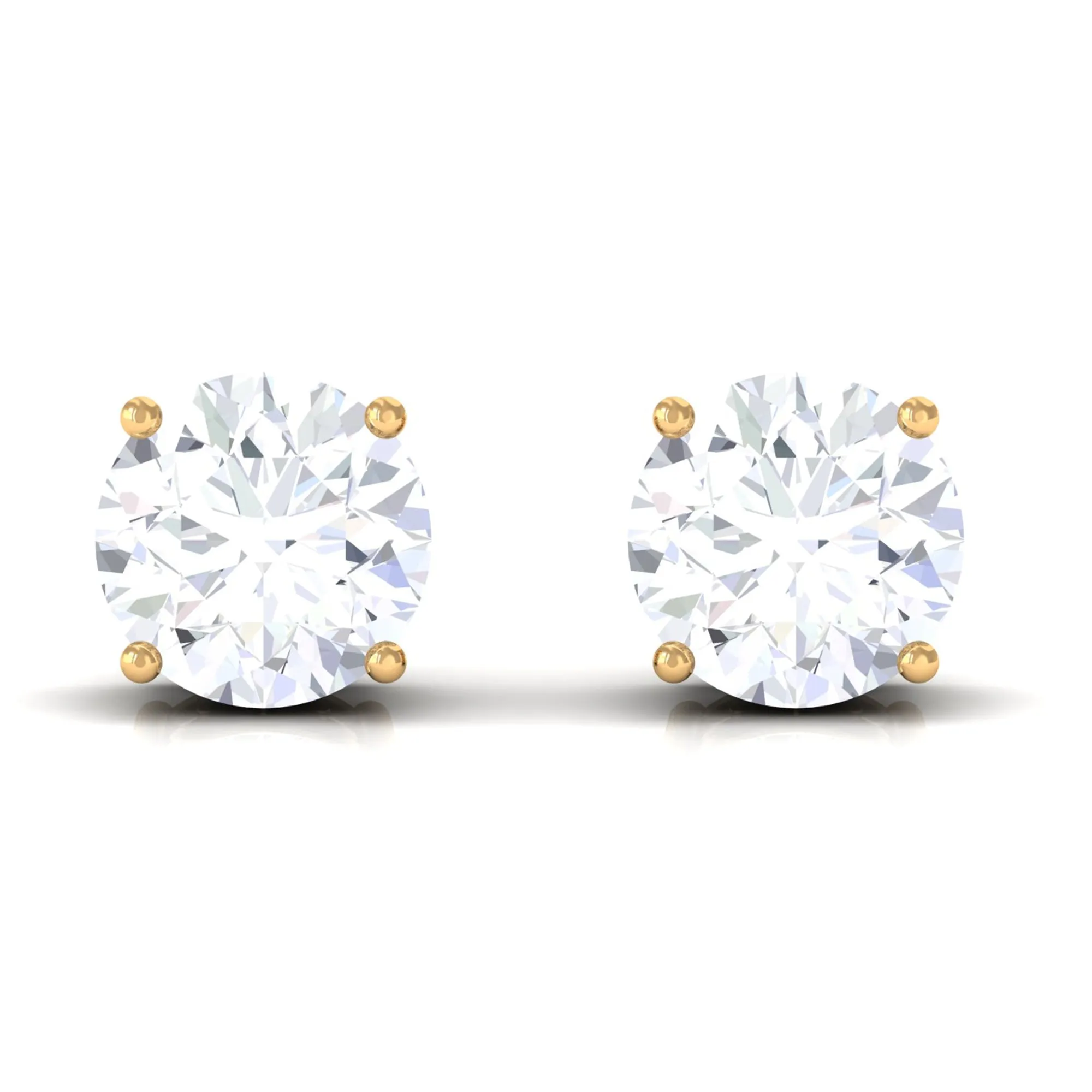 3/4 CT Cubic Zirconia Solitaire Stud Earrings