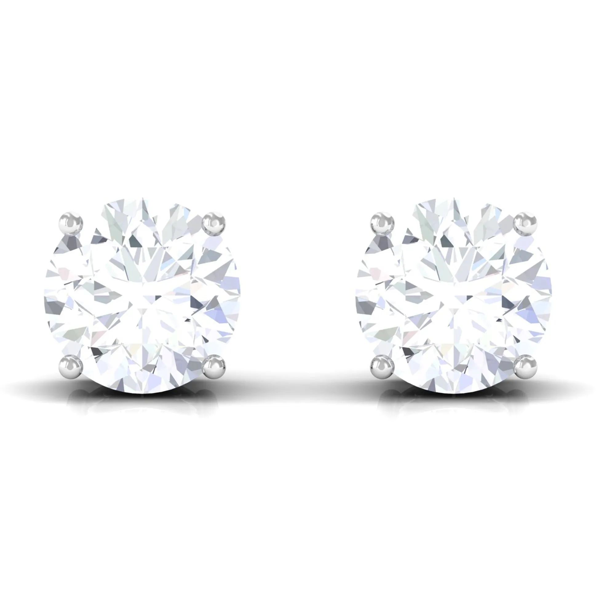 3/4 CT Cubic Zirconia Solitaire Stud Earrings