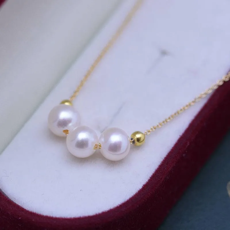 6-7mm Drops Smile Freshwater Pearl Necklace