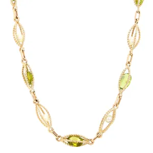 Akoya Pearl and Peridot Necklace