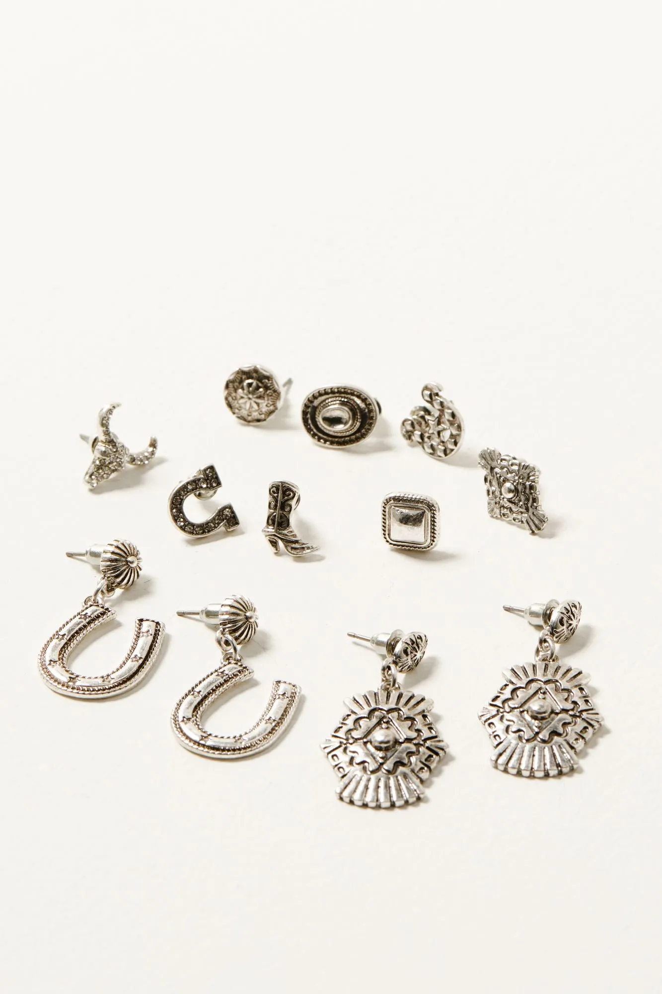 Amesley Cove Antique Silver Earring Set - 10 Piece