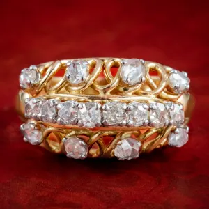 Art Deco French Diamond Boule Cocktail Ring 2ct Diamond