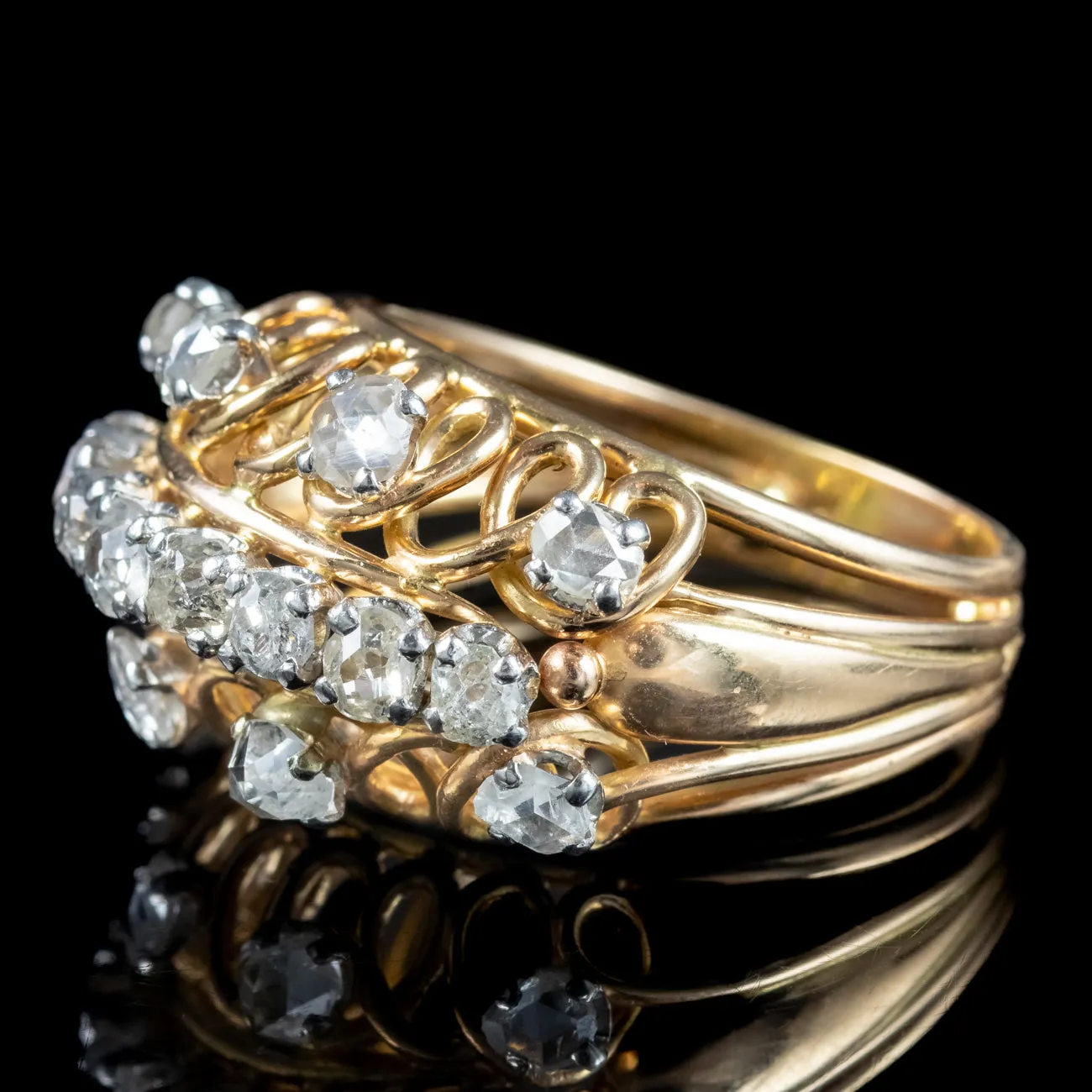Art Deco French Diamond Boule Cocktail Ring 2ct Diamond