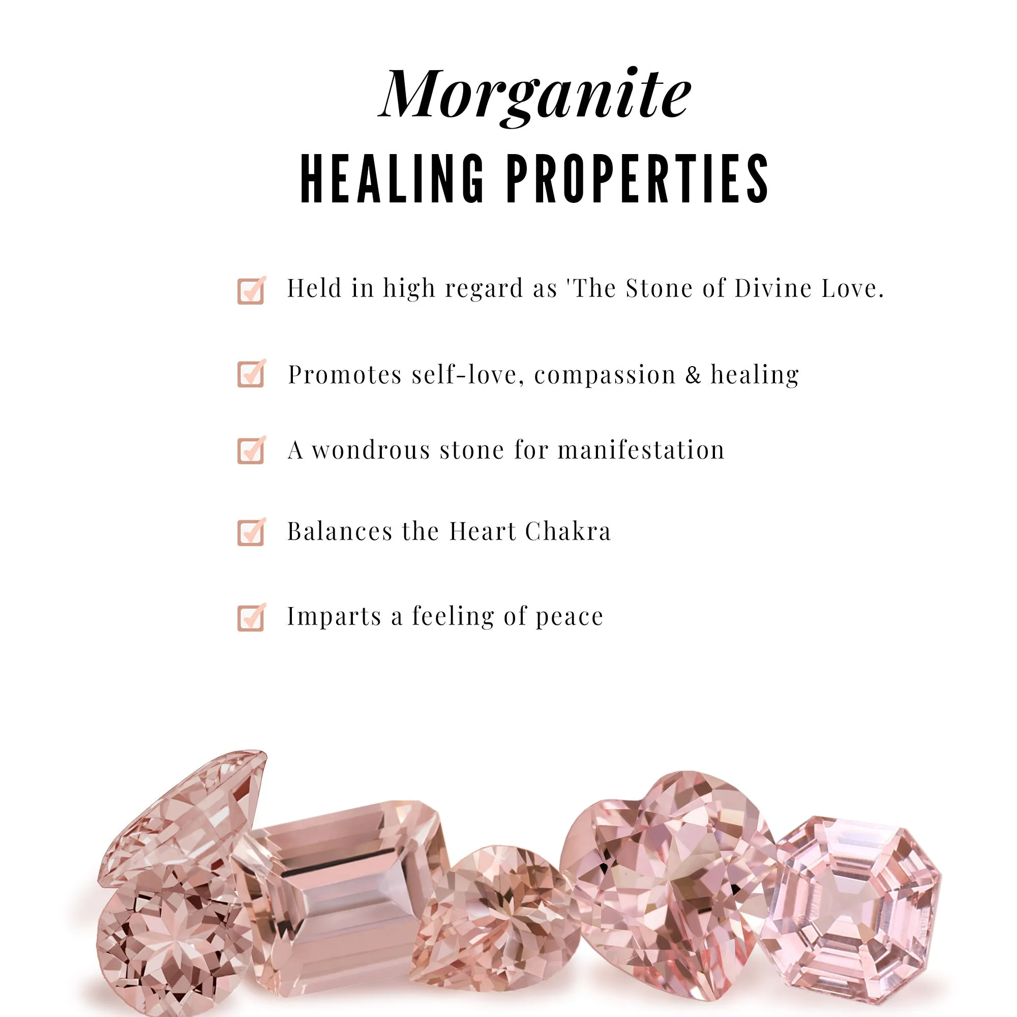 Asscher Morganite Solitaire Engagement Ring with Diamond