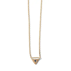 Aztec Necklace, Blue Sapphire, Gold