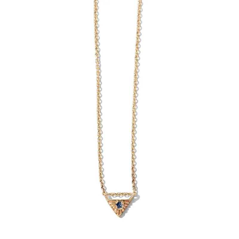 Aztec Necklace, Blue Sapphire, Gold