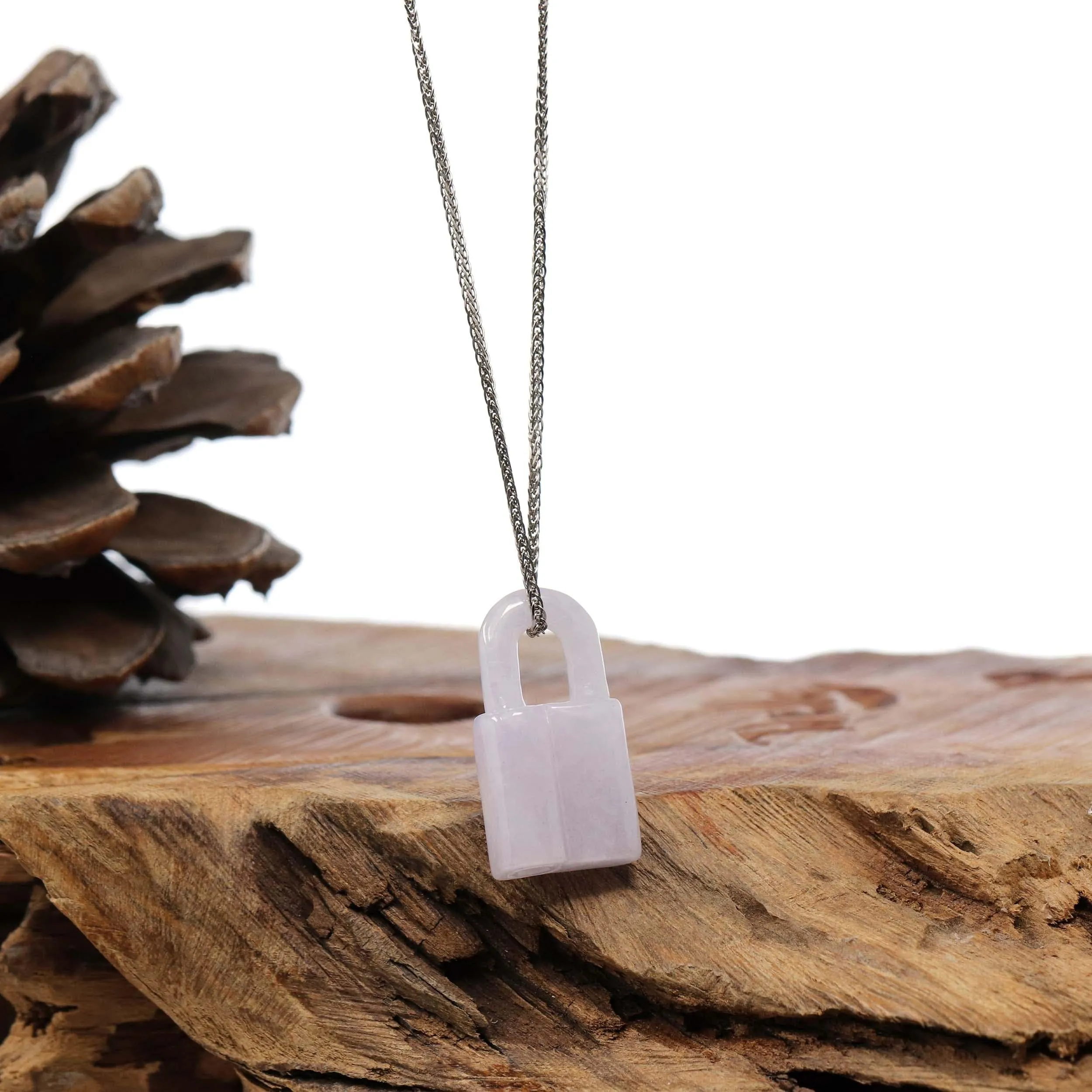 Baikalla Lavender Jadeite Jade Lock Necklace Pendant
