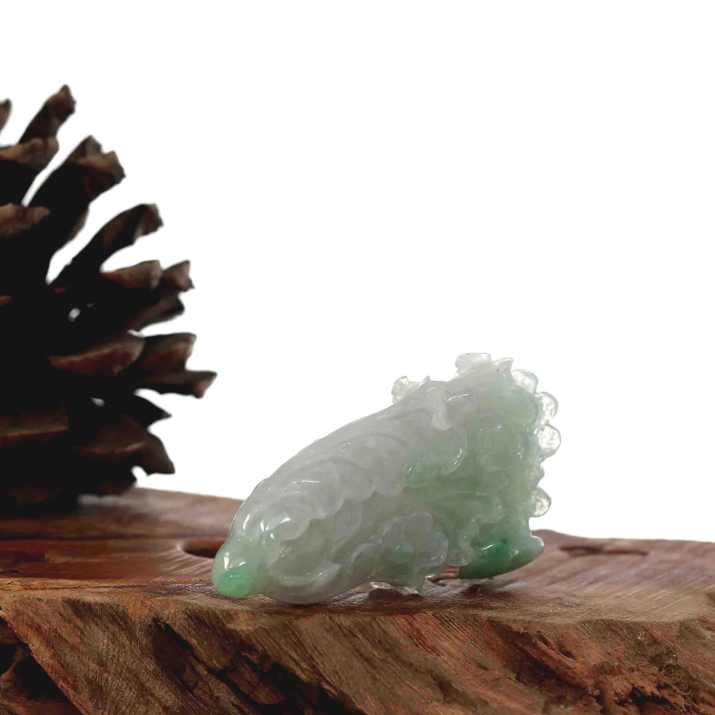 Baikalla Natural Jadeite Jade "Lucky Cabbage" Carving, Collectibles