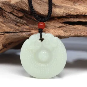 Baikalla™ "Double Lucky Dragon" Genuine HeTian White Nephrite Jade Dragon & Yinyang Pendant Necklace