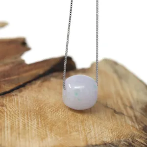 Baikalla™ "Good Luck Button" Necklace Real Lavender Jade Lucky TongTong Donut Pendant Necklace