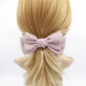basic satin hair bow regular size layered bow hair accessory for women