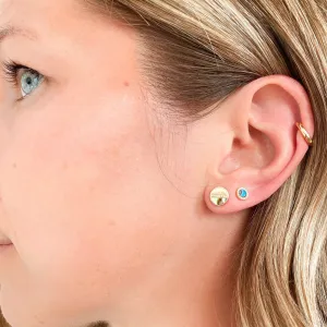Bassali - 14K Abalone and Diamond Halo Earring