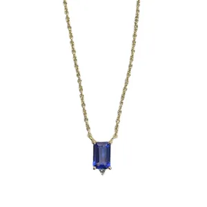 Blue Sapphire & Diamond Necklace