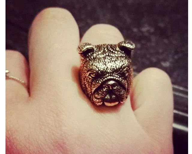 Bulldog Ring in Bronze