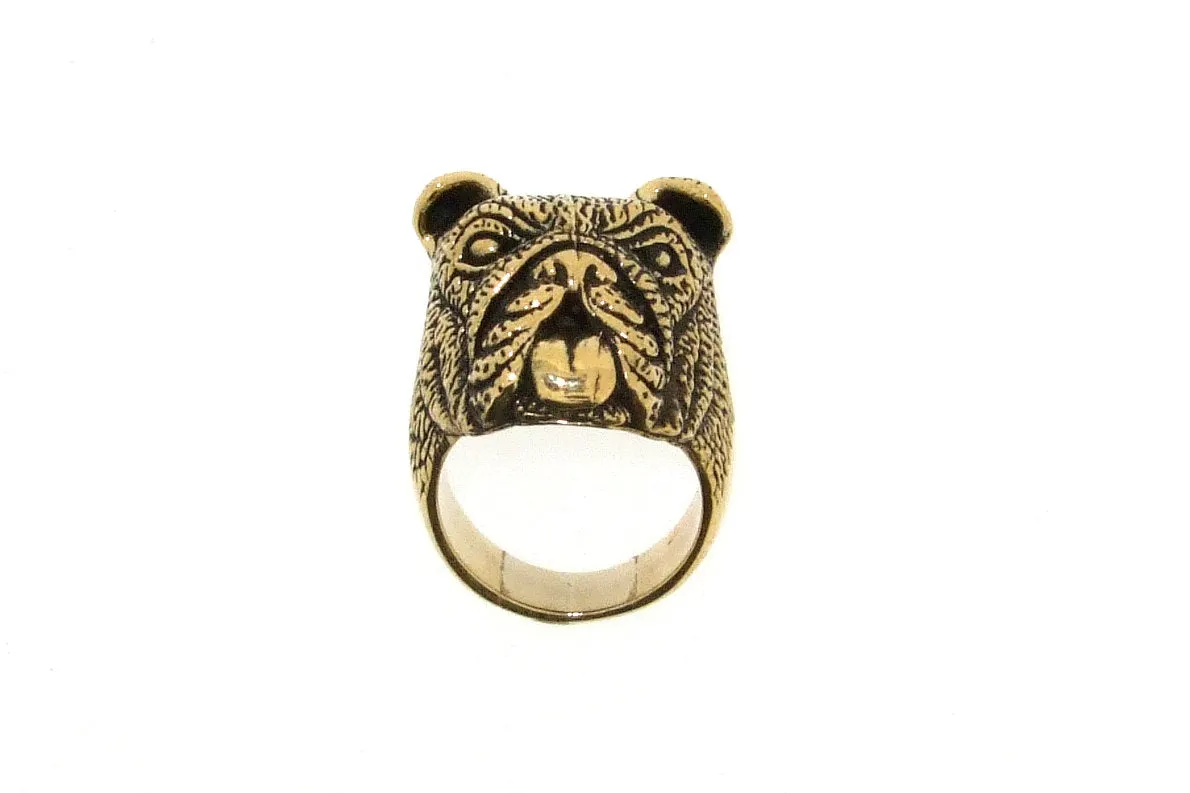 Bulldog Ring in Bronze