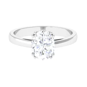 Certified Moissanite Oval Cut Engagement Ring