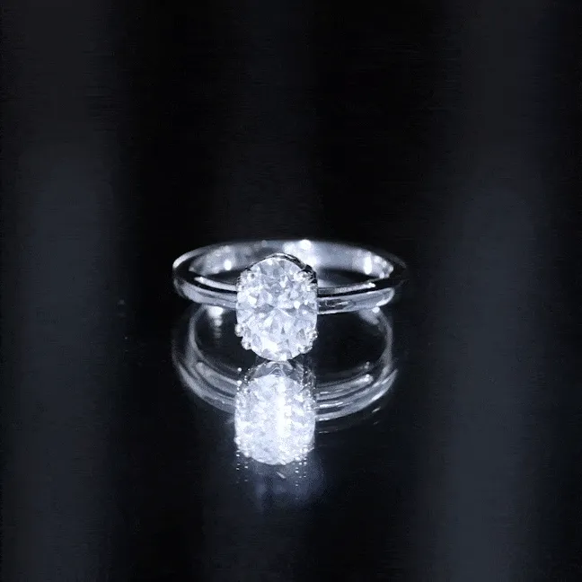 Certified Moissanite Oval Cut Engagement Ring