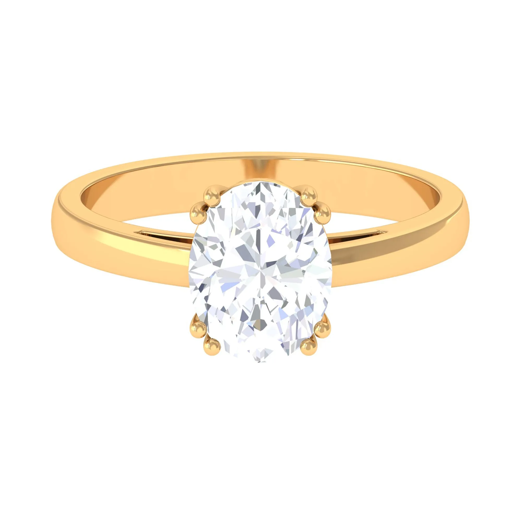Certified Moissanite Oval Cut Engagement Ring