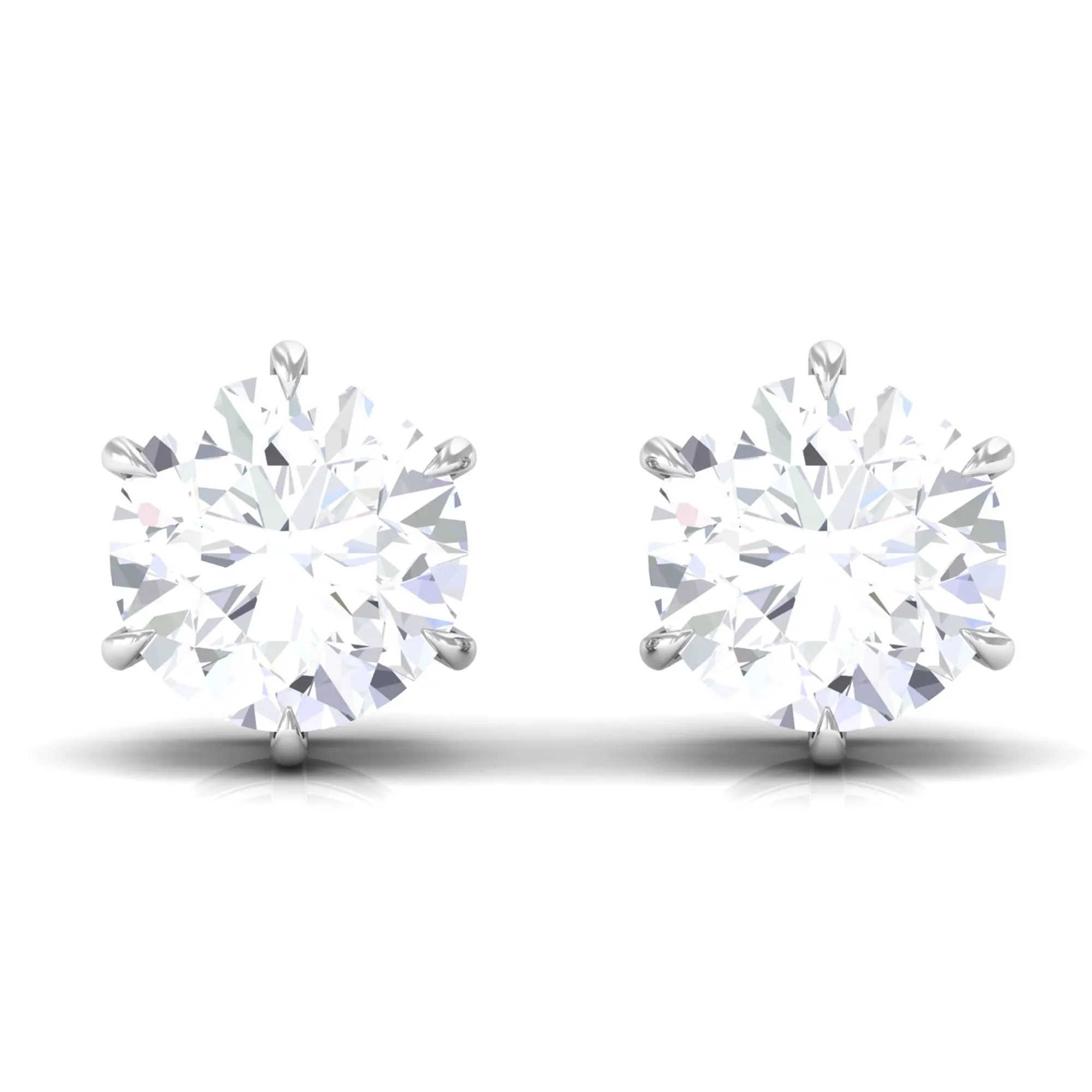 Certified Zircon Solitaire Screw Back Stud Earrings