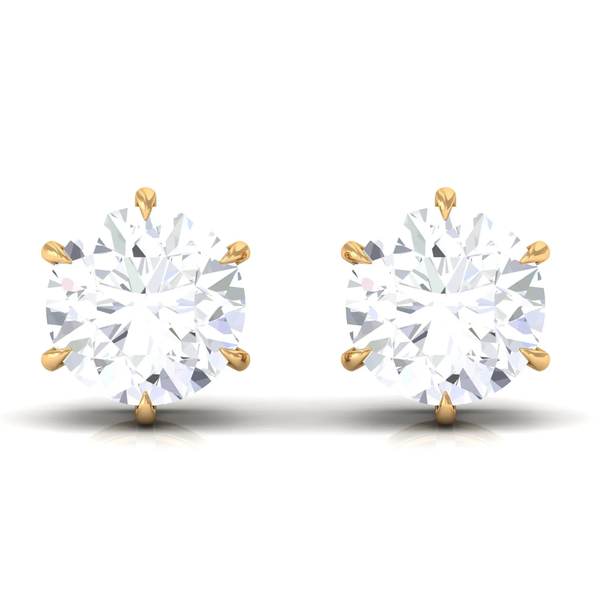 Certified Zircon Solitaire Screw Back Stud Earrings