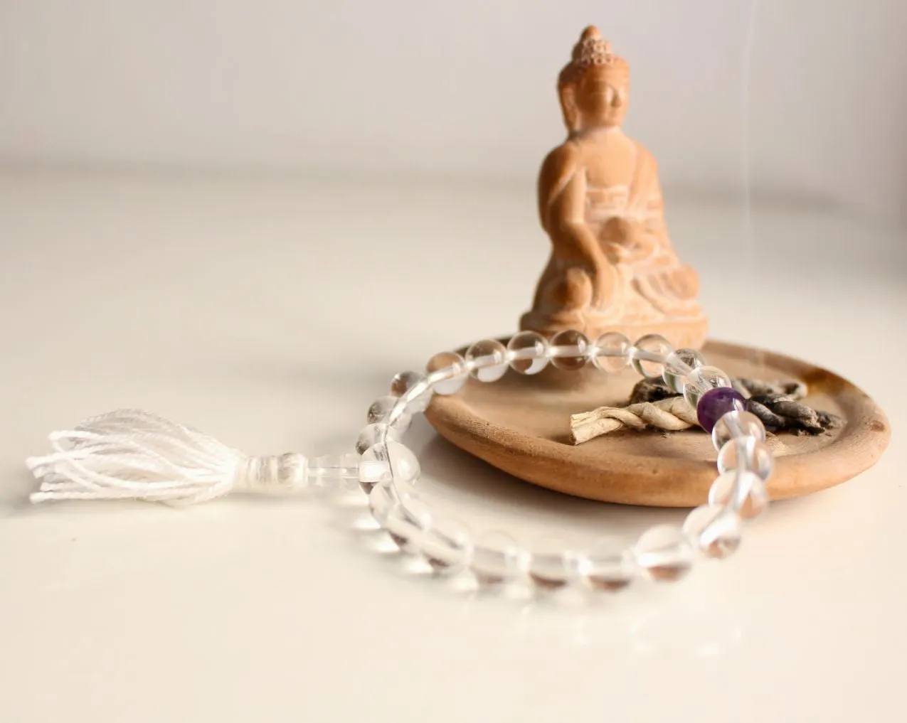 Clear Quartz Crystal Bracelet with Tassel