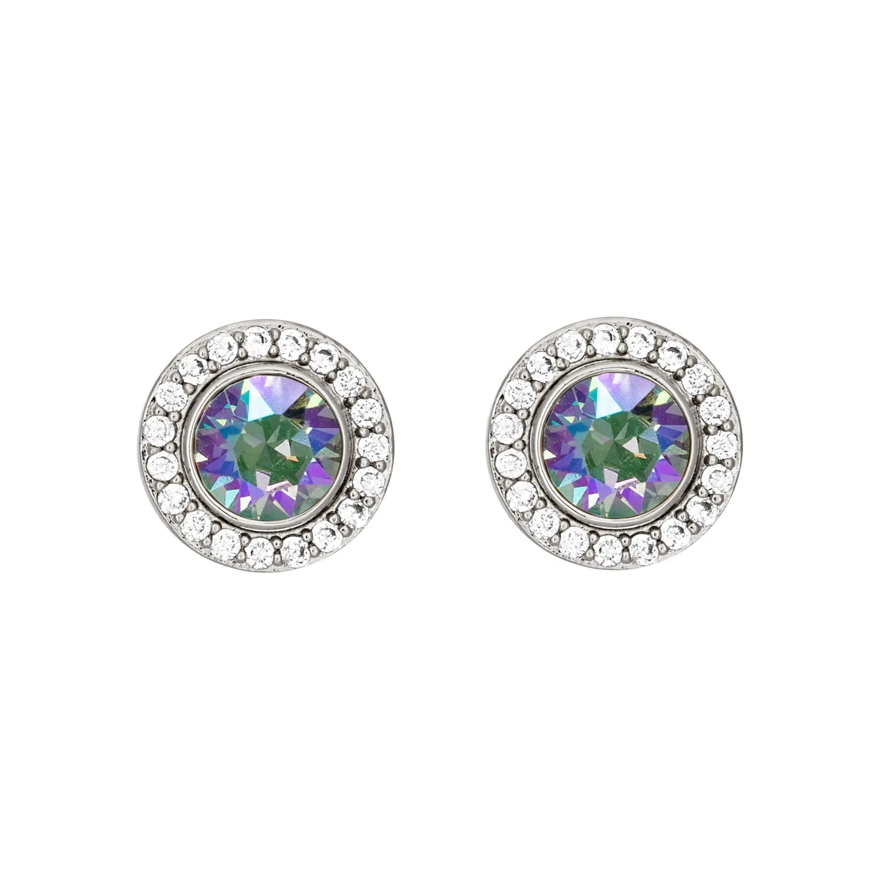 Crystal Two-Way Wear Halo Stud Earrings