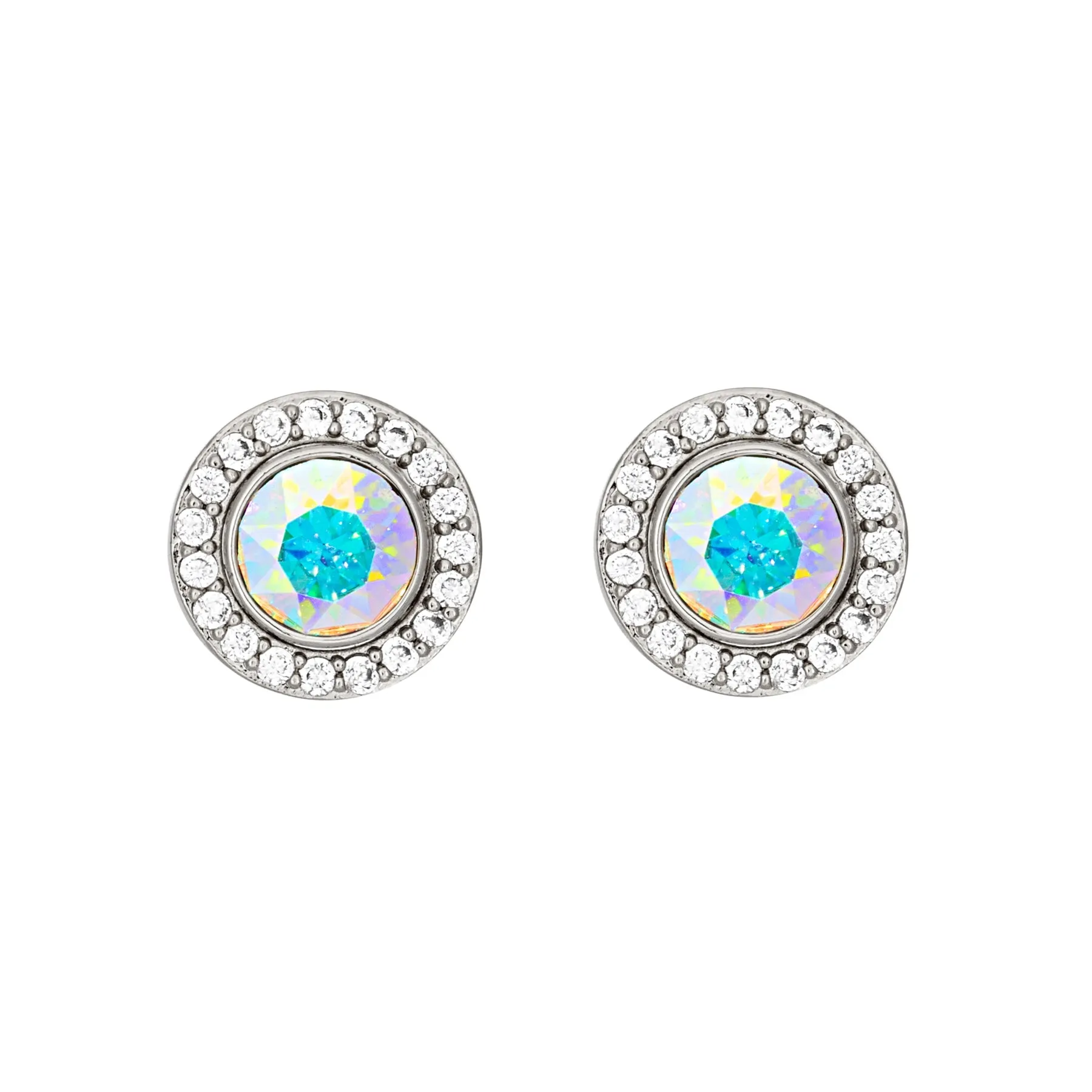 Crystal Two-Way Wear Halo Stud Earrings