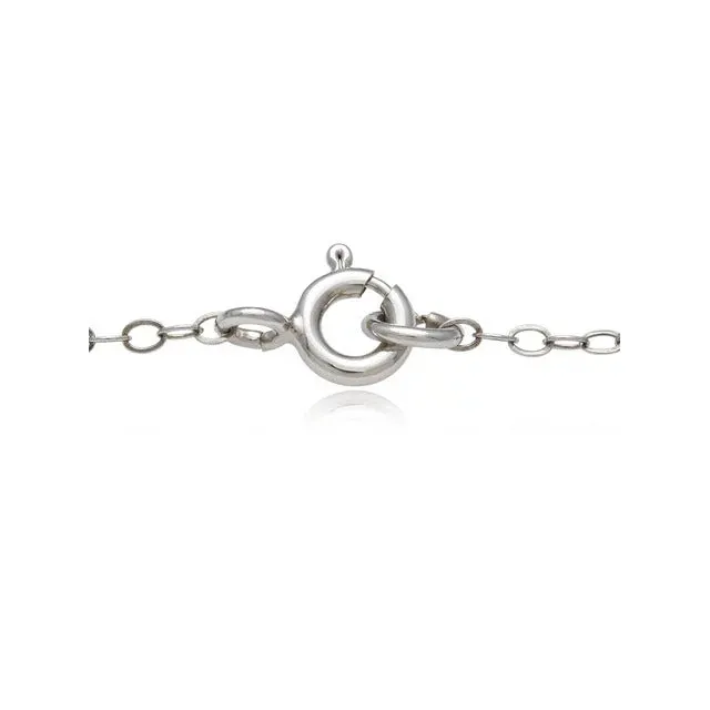 Cultured Freshwater Pearl Sterling Silver Double Row Station Necklace