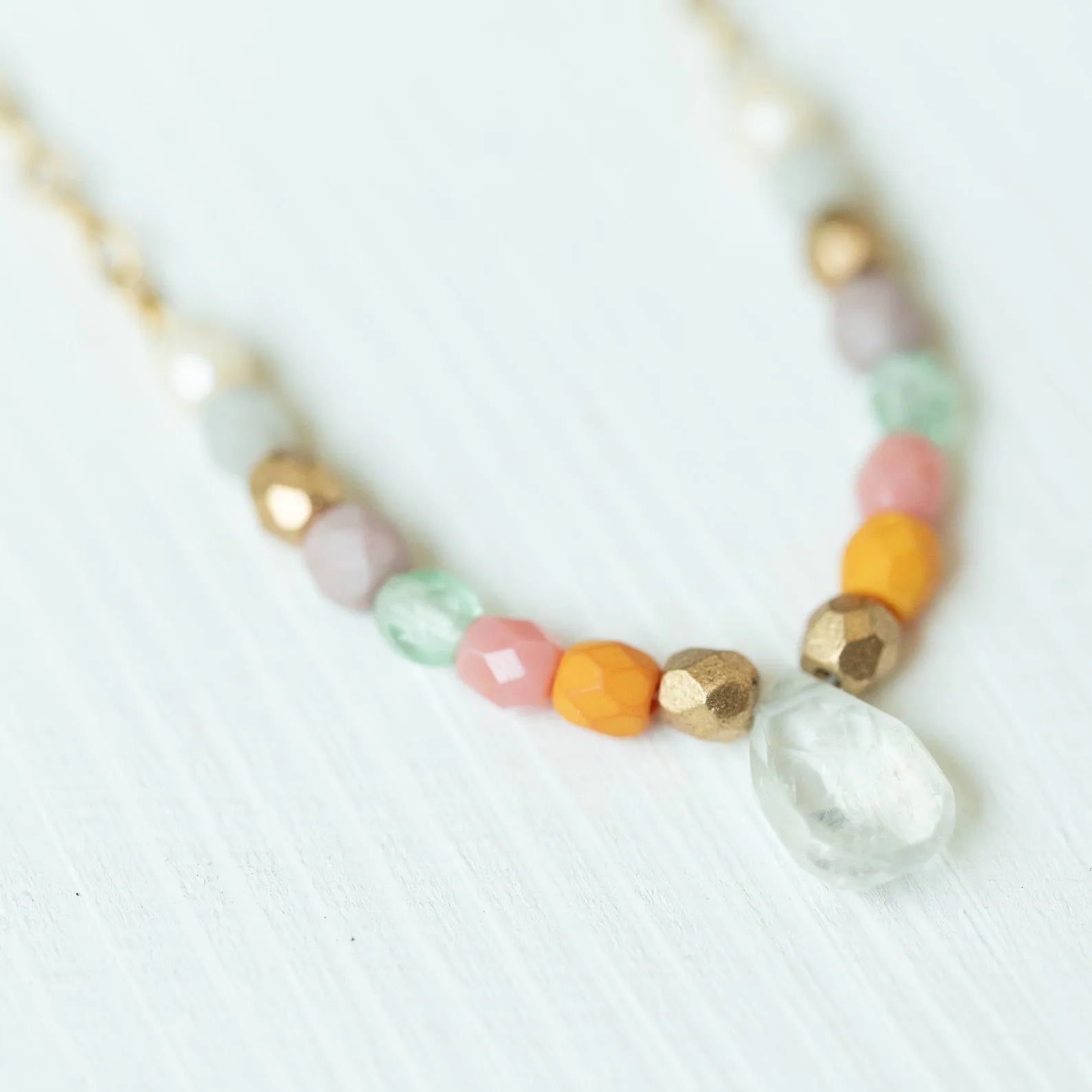 Dainty Pastel Moonstone Necklace