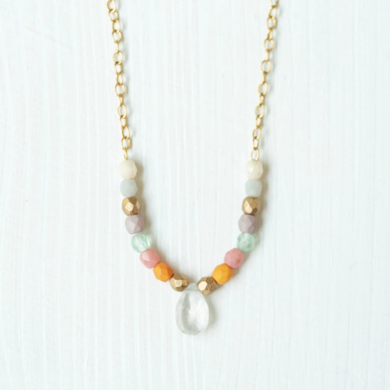 Dainty Pastel Moonstone Necklace