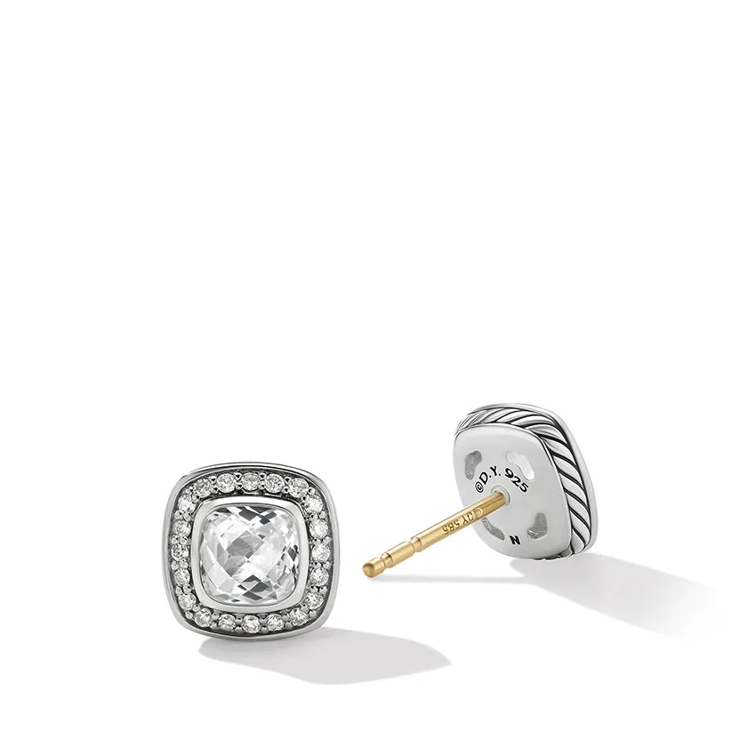 David Yurman Petite Albion® Stud Earrings with White Topaz and Pavé Diamonds