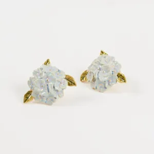 Fable 24mm Blue Hydrangea Enammel Stud Earrings