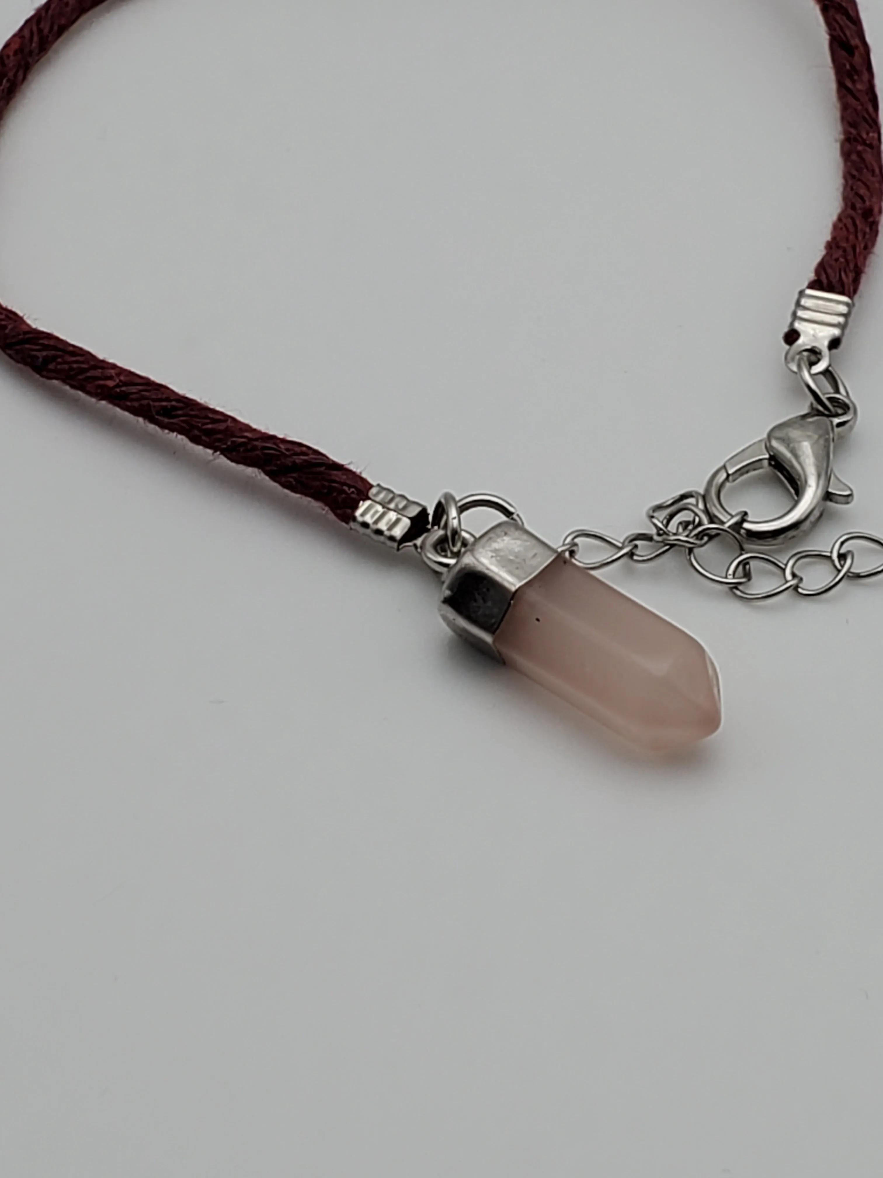 Faux Rose Quartz Bracelet - 8   3"