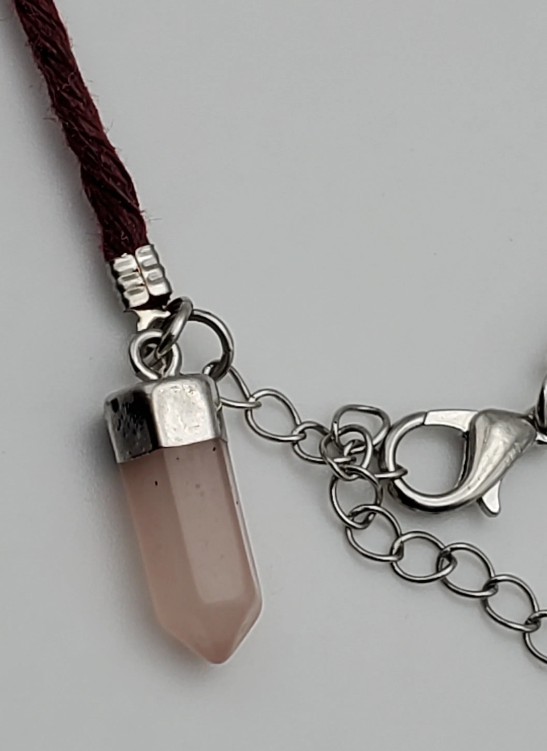 Faux Rose Quartz Bracelet - 8   3"