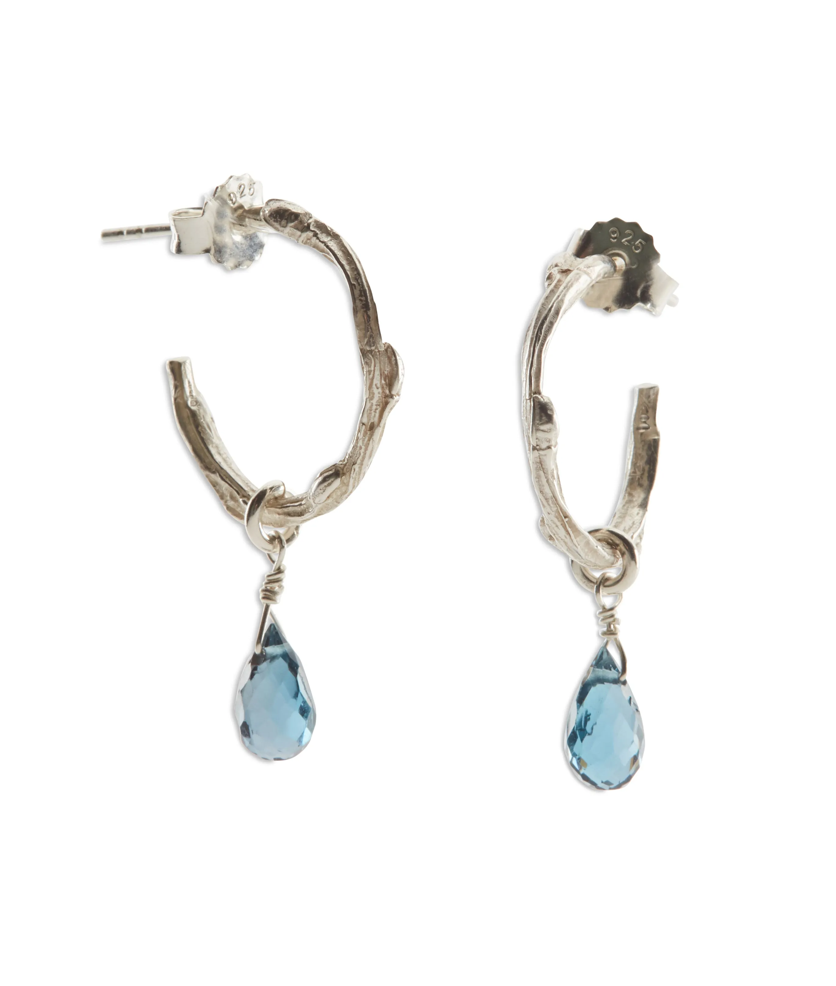 Flower bud hoops with stones