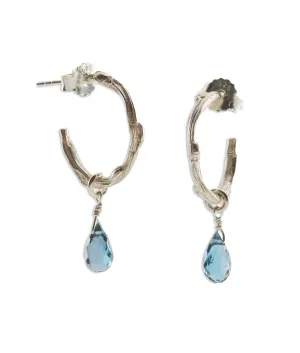 Flower bud hoops with stones