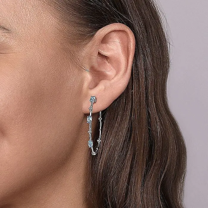 Gabriel & Co. Silver BlueTopaz Gemstone Earrings EG14701SVJBT