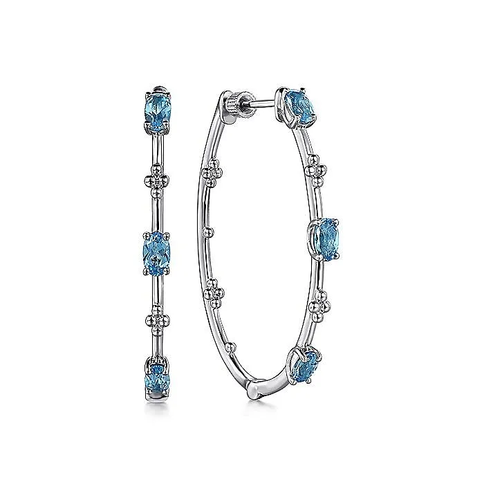 Gabriel & Co. Silver BlueTopaz Gemstone Earrings EG14701SVJBT