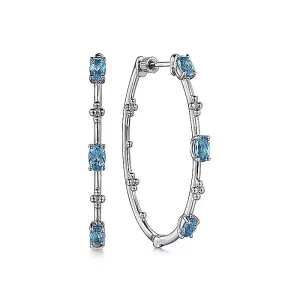 Gabriel & Co. Silver BlueTopaz Gemstone Earrings EG14701SVJBT