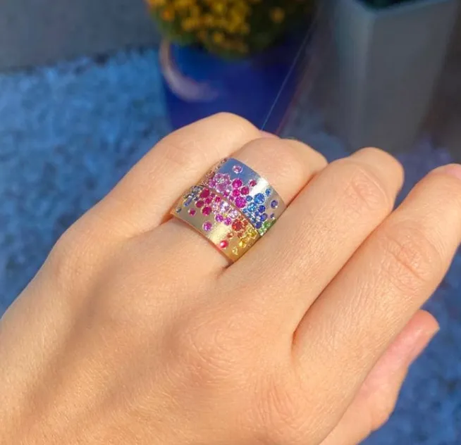 Galaxy Rainbow Confetti Cigar Band